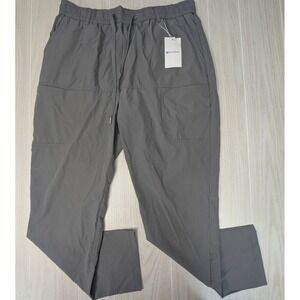 Multipants Women Active Pants Gray Large Short Nylon Spandex elastic drawstring